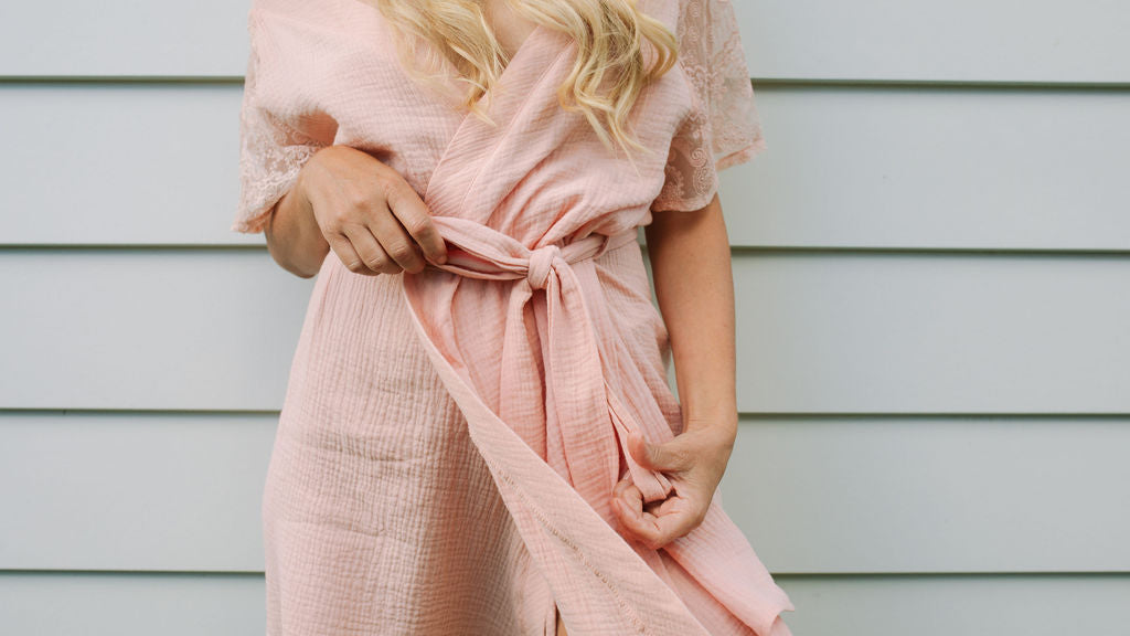 Peachy Wrap Gown
