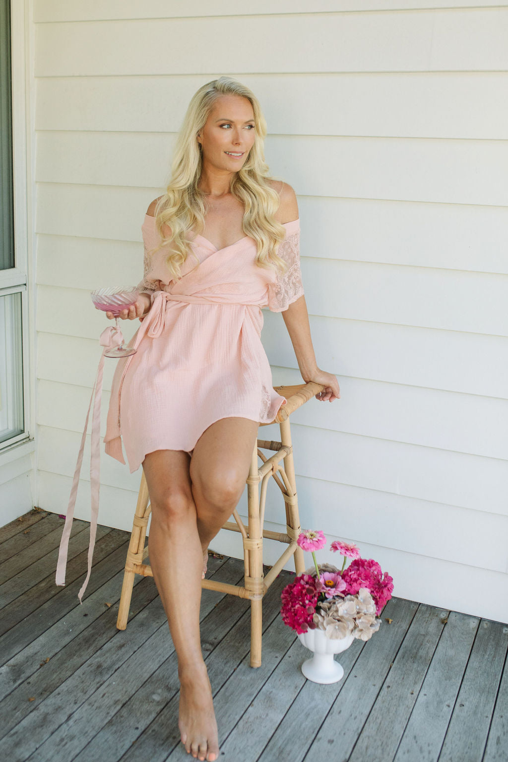 Peachy Wrap Gown